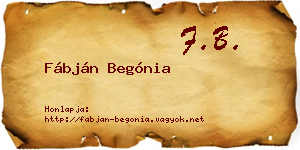 Fábján Begónia névjegykártya