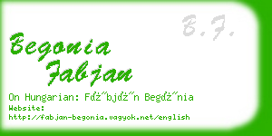 begonia fabjan business card